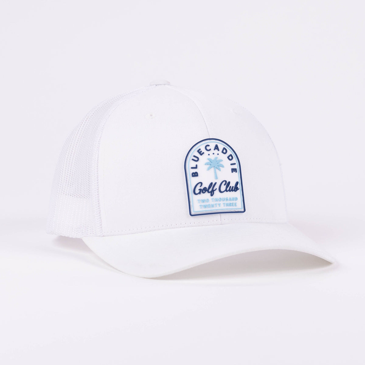 White Palm Tree Trucker Hat – bluecaddie display picture 3